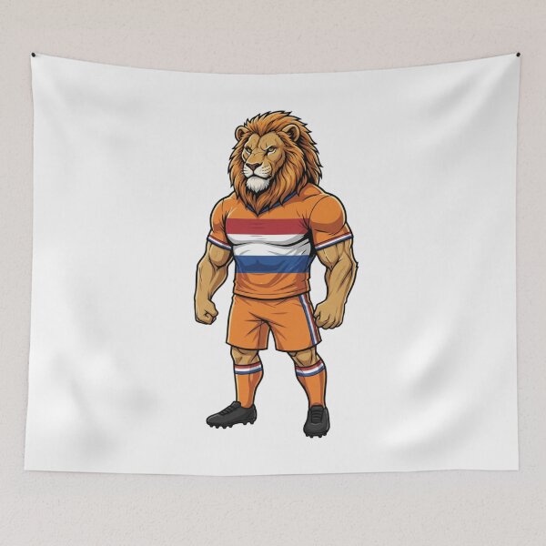Item preview, Netherlands Powerful Dutch Lion Football Mascot 2026 designed and sold by ArtByKatti.