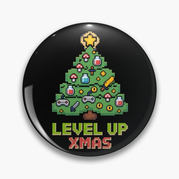 Item preview, Level Up Xmas - Retro Gamer Christmas Tree Pixel Art designed and sold by Ambient Mind Design.