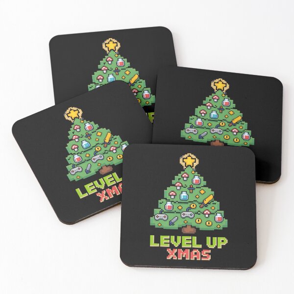 Item preview, Level Up Xmas - Retro Gamer Christmas Tree Pixel Art designed and sold by Ambient Mind Design.