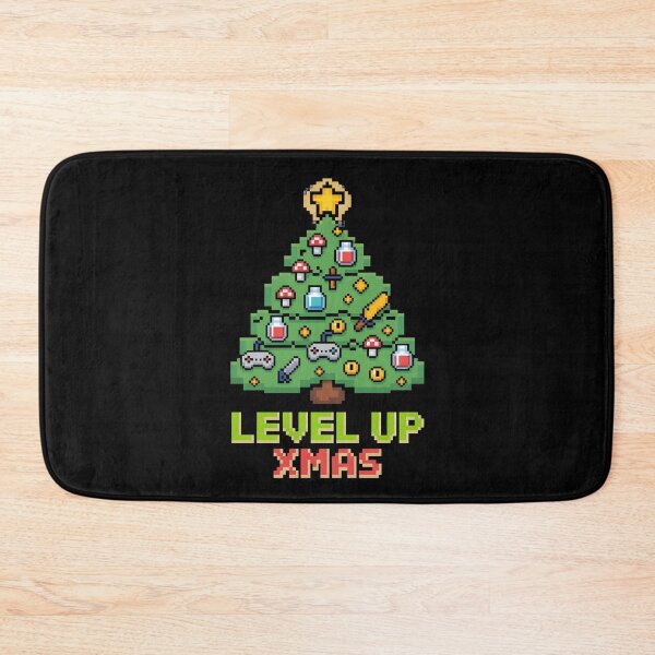 Item preview, Level Up Xmas - Retro Gamer Christmas Tree Pixel Art designed and sold by Ambient Mind Design.