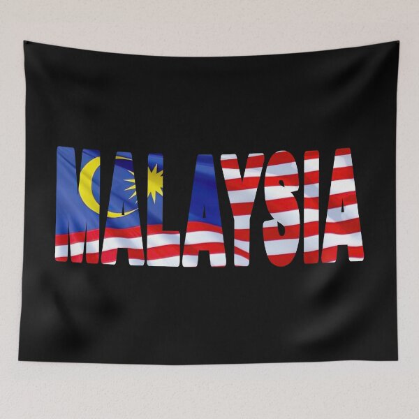 Item preview, MALAYSIA - Flag Flying in Wind cut to Letters Souvenir Sticker Shirt designed and sold by Adam Gormley.