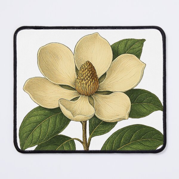 Item preview, Vintage White Magnolia Botanical Art - background removed designed and sold by Then & Now Flora.