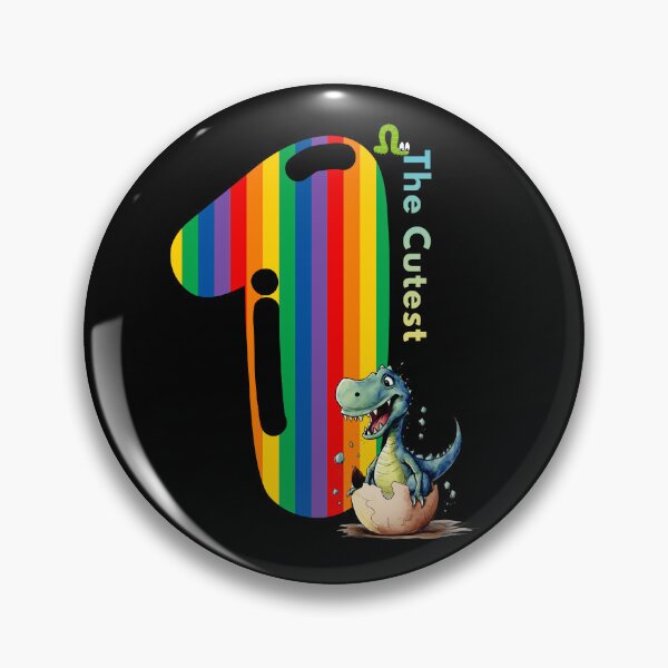 Artikelvorschau, Dinosaurier zum 1. Geburtstag – Das süßeste Regenbogen-Design entworfen und verkauft von Doodle-Bloom.
