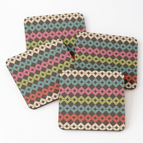 Item preview, Retro Geometric Diamond Pattern - Vintage Stripes designed and sold by Ed & Harmony.
