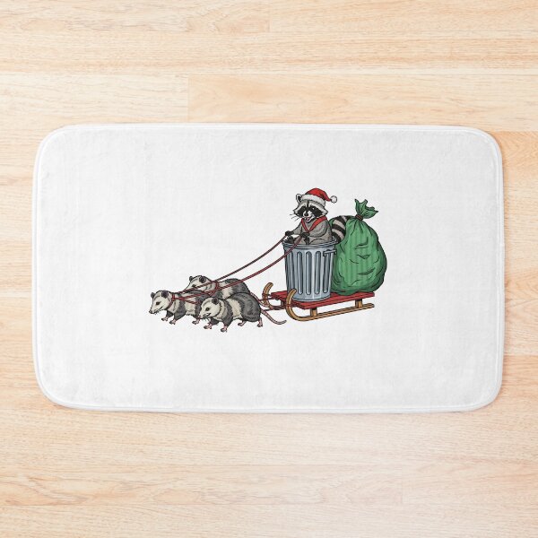Item preview, Trash Holiday Raccoon and Opossum Sledding Chaos designed and sold by TeeARTHY.