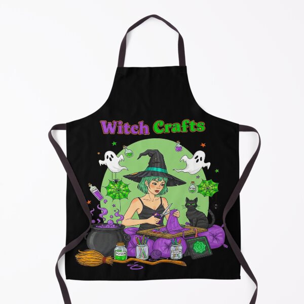 Item preview, Witch Crafts Cute Witch Knitting Crocheting Cauldron designed and sold by TeeARTHY.