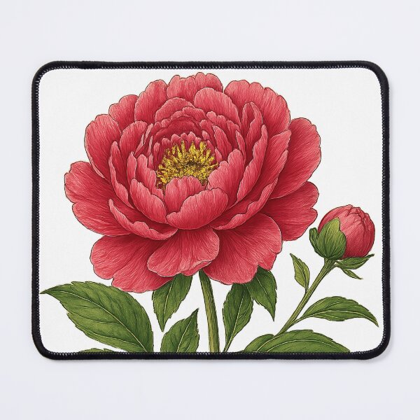 Item preview, Vintage Red Peony Botanical Art - background removed designed and sold by Then & Now Flora.