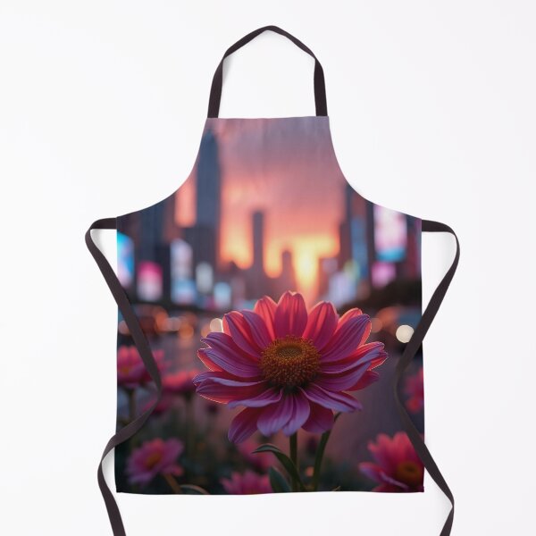 Item preview, Urban Dusk Daisies - Flowers in Cityscape AI designed and sold by Then & Now Flora.