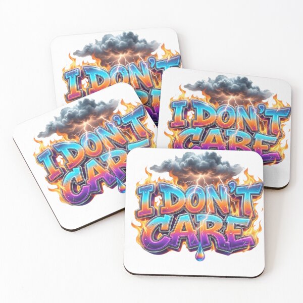 Item preview, I Don't Care Fiery Lightning Grunge Attitude Slogan designed and sold by VandalMuse.