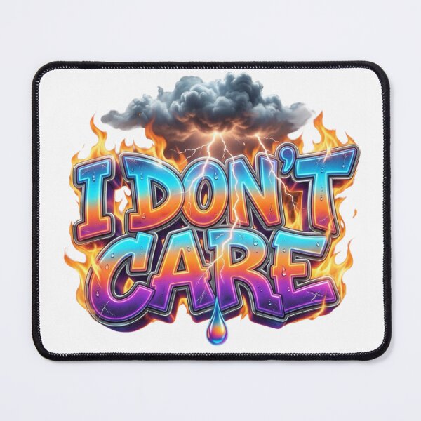 Item preview, I Don't Care Fiery Lightning Grunge Attitude Slogan designed and sold by VandalMuse.