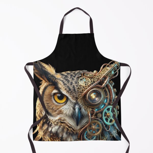 Item preview, Retrofuturistic Owl Head – Vintage Industrial Surrealism designed and sold by str33ty.ltd.