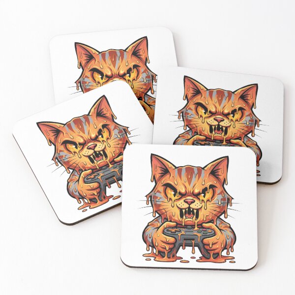 Item preview, Rage Gamer Cat Melting Cartoon Art designed and sold by SoulenCify.