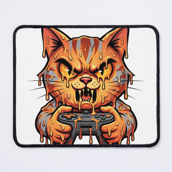 Item preview, Rage Gamer Cat Melting Cartoon Art designed and sold by SoulenCify.