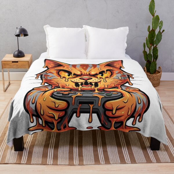 Item preview, Rage Gamer Cat Melting Cartoon Art designed and sold by SoulenCify.