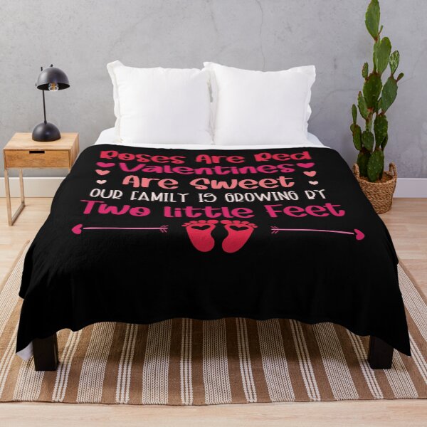 Item preview, Roses Are Red Valentines Are Sweet Our Family Is Growing By Two Little Feet Baby Announcement designed and sold by Gogetgiggles.