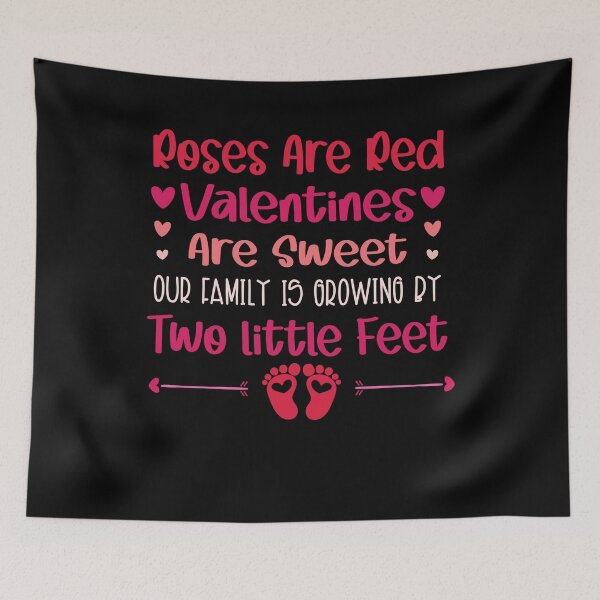 Item preview, Roses Are Red Valentines Are Sweet Our Family Is Growing By Two Little Feet Baby Announcement designed and sold by Gogetgiggles.