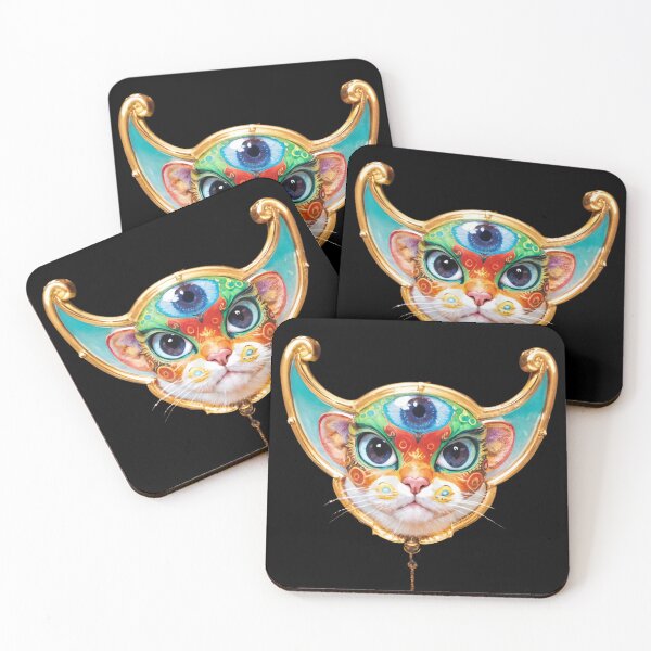 Item preview, The Golden Oracle – Cosmic Lucha Cat designed and sold by YogiFabianART.