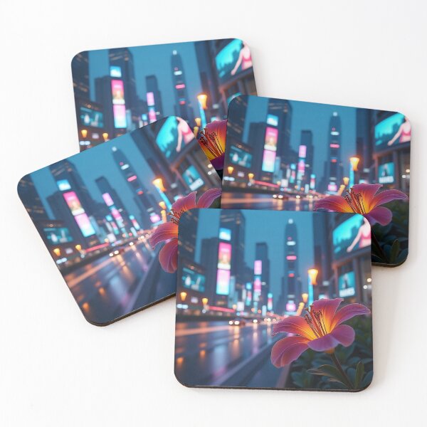 Item preview, Neon Lily - Cyberpunk Flower in City designed and sold by Then & Now Flora.