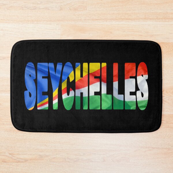 Item preview, SEYCHELLES - Flag Flying in Wind cut to Letters Souvenir Sticker Shirt designed and sold by Adam Gormley.