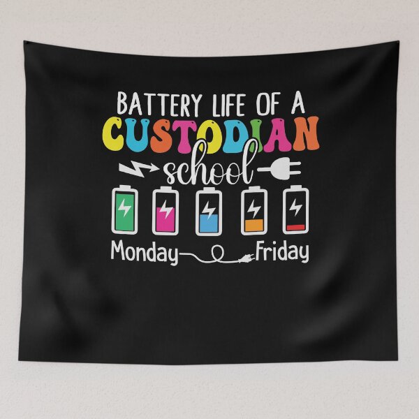Item preview, Battery Life Of A Custodian School designed and sold by Gogetgiggles.