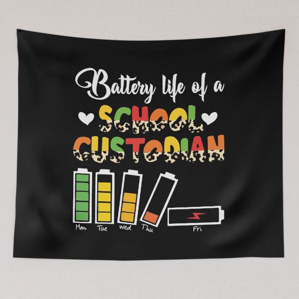 Item preview, Battery Life Of A School Custodian Funny Job designed and sold by Gogetgiggles.