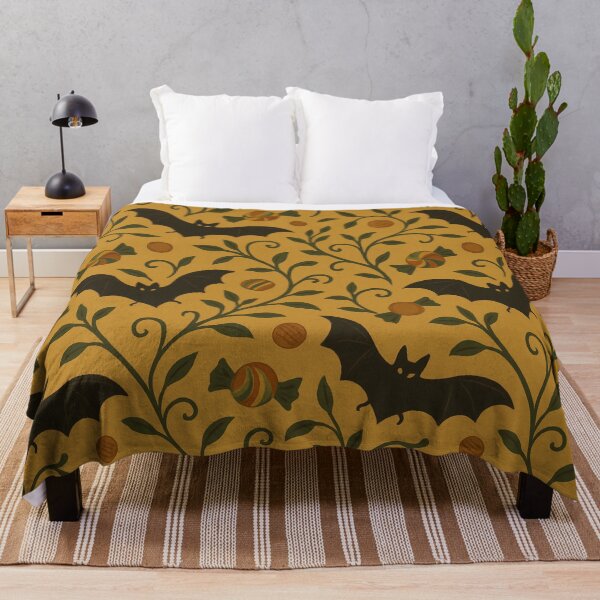 Item preview, Spooky Cute Halloween Bats & Candy – Orange Seamless Pattern designed and sold by cabuks.