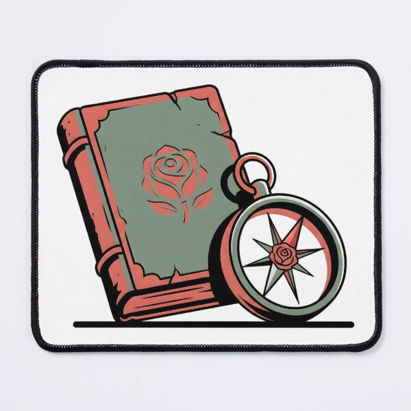 Item preview, Rose of the Lost Path – Occult Grimoire & Compass Illustration designed and sold by SoulenCify.