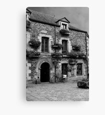 Old Building Rochefort en Terre - B&W - Morbihan, Brittany, France Canvas Print