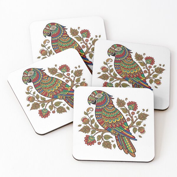 Item preview, Vibrant Rogan Art Parrot Floral Sticker designed and sold by wpsstudio.
