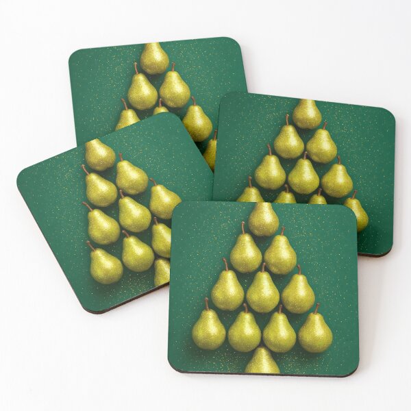 Item preview, Golden Pear Christmas Tree – Festive Fruit Holiday Illustration designed and sold by EmeraldeaDesign.