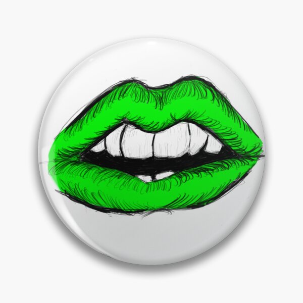 Item preview, Green Lips with teeth open mouth art work designed and sold by OneCatShop.