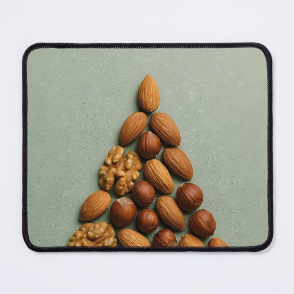 Item preview, Mixed Nut Christmas Tree – Walnuts Cashews Almonds Chestnuts Illustration designed and sold by EmeraldeaDesign.