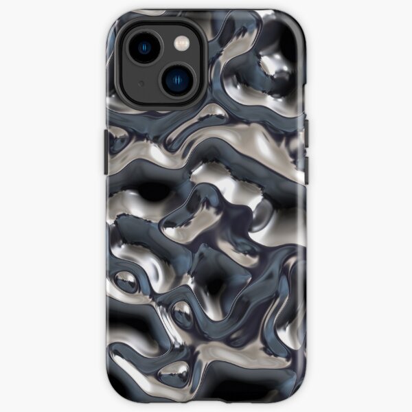 Silver Liquid Metal Texture iPhone Tough Case