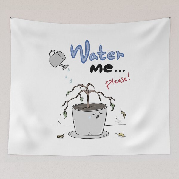 Item preview, Water Me… Please! | Drooping Plant Doodle | Low Energy Life Collection designed and sold by mintmono-studio.
