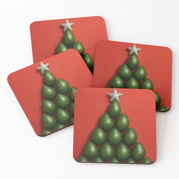 Item preview, Avocado Christmas Tree – Silver Star Festive Holiday Illustration designed and sold by EmeraldeaDesign.