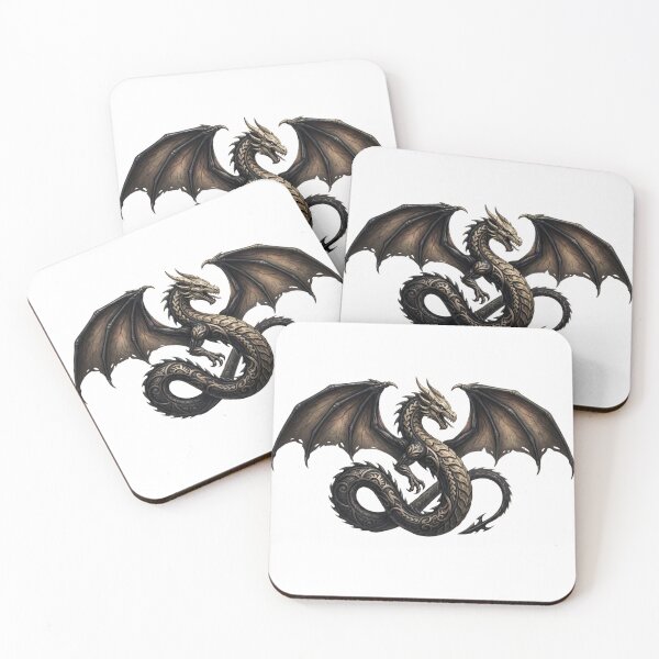 Item preview, Tribal Polynesian Dragon Art - Bold Maori Pattern Black Ink Tattoo Style Design designed and sold by VibeCraftique.