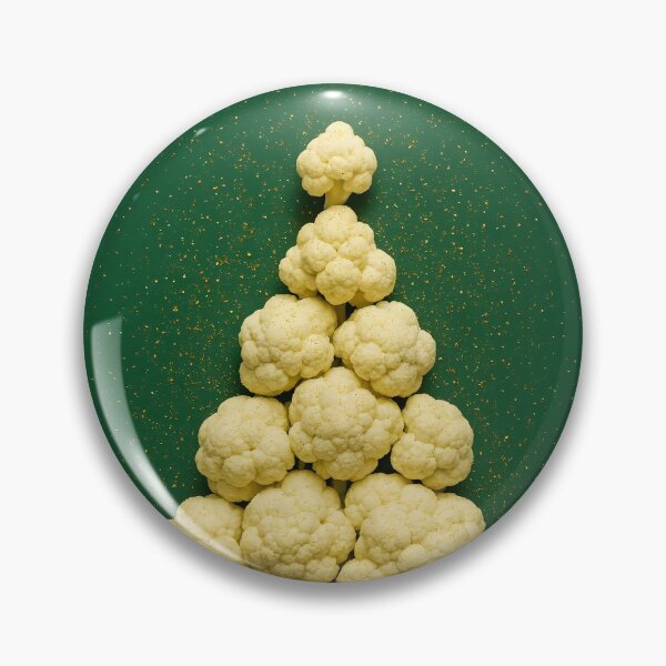 Item preview, Golden Cauliflower Christmas Tree – Festive Vegetable Holiday Illustration designed and sold by EmeraldeaDesign.