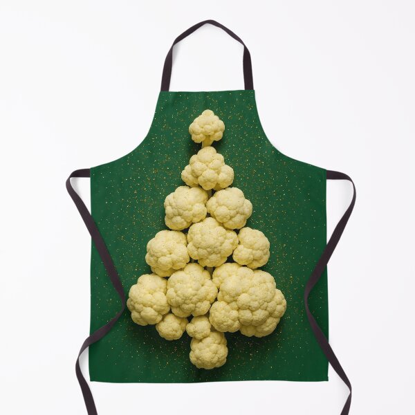 Item preview, Golden Cauliflower Christmas Tree – Festive Vegetable Holiday Illustration designed and sold by EmeraldeaDesign.