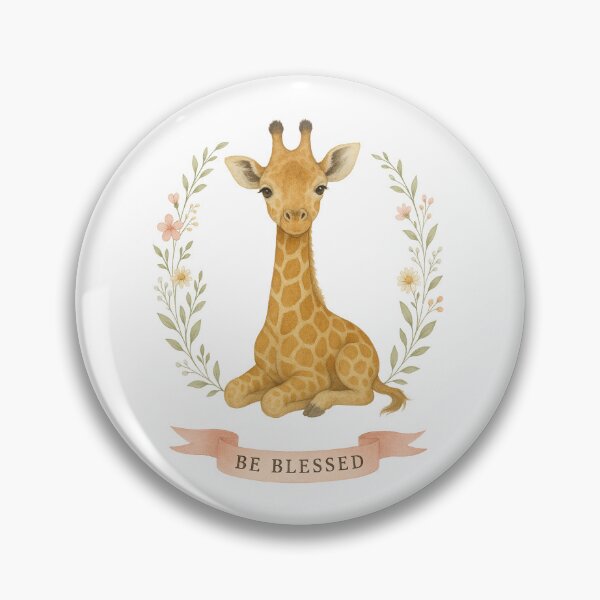 Item preview, Boho Baby Giraffe Print "Be Blessed" Watercolor Nursery Wall Art, Cottagecore Giraffe  designed and sold by MarketMavenGift.