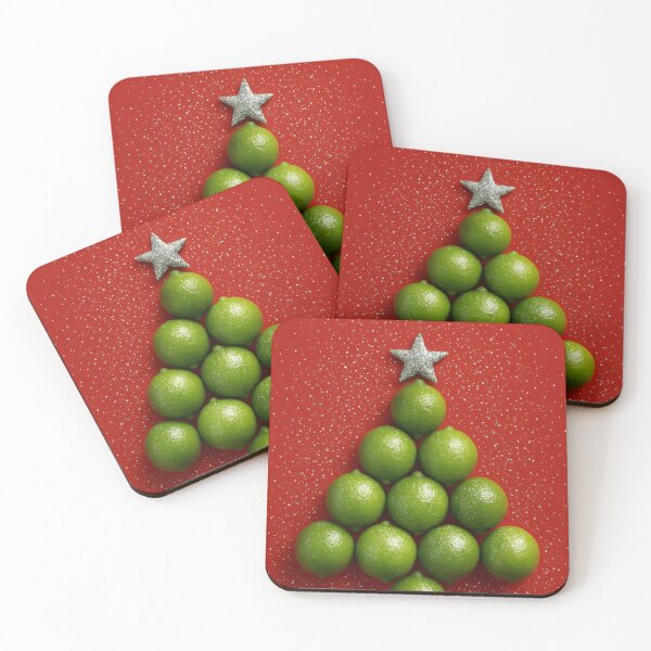 Item preview, Green Lime Christmas Tree – Silver Star Sparkling Holiday Illustration designed and sold by EmeraldeaDesign.