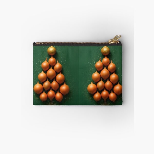 Item preview, Golden Onion Christmas Tree – Triangular Vegetable Holiday Illustration designed and sold by EmeraldeaDesign.