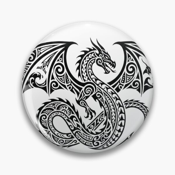 Item preview, Copy of Tribal Polynesian Dragon Art - Bold Maori Pattern Black Ink Tattoo Style Design designed and sold by VibeCraftique.