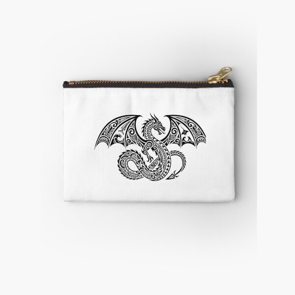 Artikelvorschau, Kopie eines polynesischen Drachenmotivs – kräftiges Maori-Muster im Tattoo-Stil mit schwarzer Tinte entworfen und verkauft von VibeCraftique.