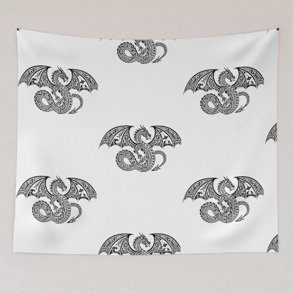 Item preview, Copy of Tribal Polynesian Dragon Art - Bold Maori Pattern Black Ink Tattoo Style Design designed and sold by VibeCraftique.