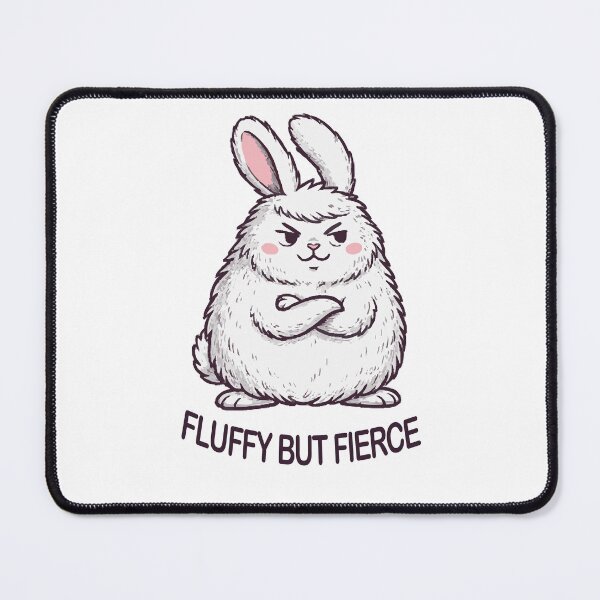 Item preview, Fluffy But Fierce - Funny Angry Bunny Rabbit Illustration designed and sold by Khater`s Designs.