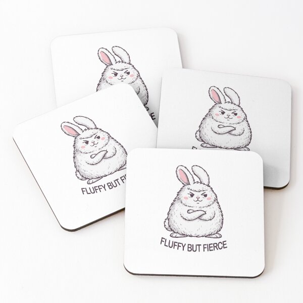Item preview, Fluffy But Fierce - Funny Angry Bunny Rabbit Illustration designed and sold by Khater`s Designs.