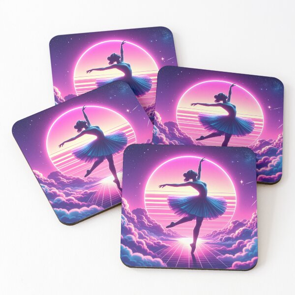 Item preview, Synthwave ballet dancer on clouds designed and sold by Boxing Kangaroo Retail Company.