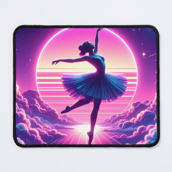 Item preview, Synthwave ballet dancer on clouds designed and sold by Boxing Kangaroo Retail Company.