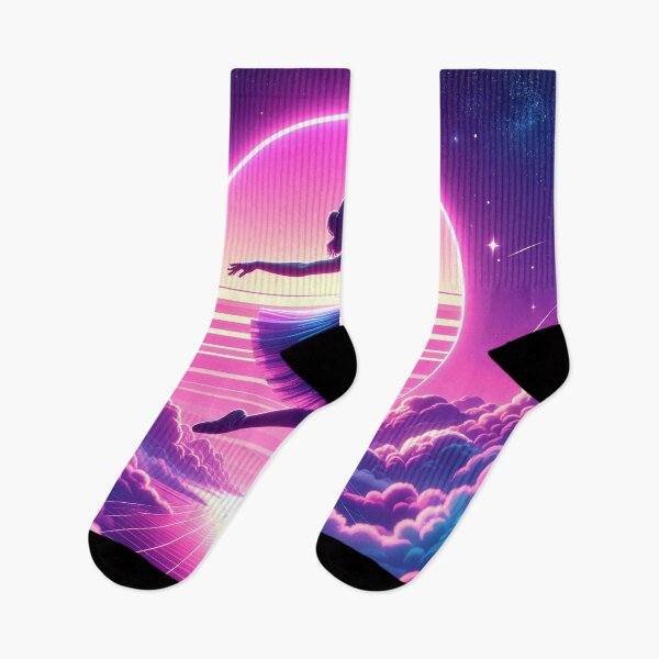 Item preview, Synthwave ballet dancer on clouds designed and sold by Boxing Kangaroo Retail Company.