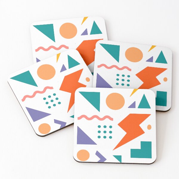 Item preview, Abstract Geometric Shapes – Colorful Retro Memphis Design on Black designed and sold by Samuk-Fern.
